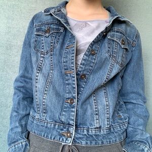 Large navy denim jacket